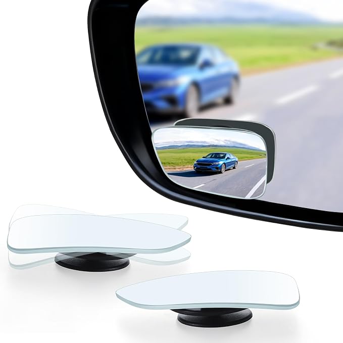 LivTee Blind Spot Car Mirror, HD Glass Frameless Convex Side Mirror Blindspot by LivTee