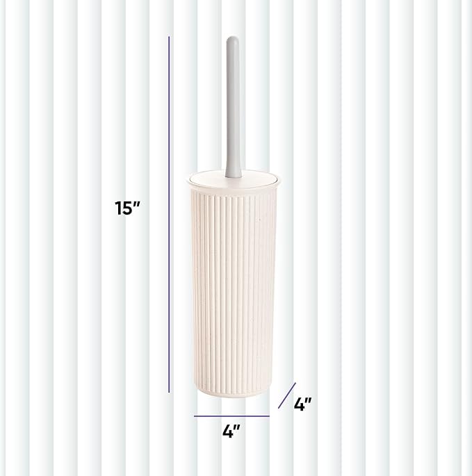 Eco-Friendly Decorative Plastic Toilet Bowl Brush and Holder Set, Cleaner - Image 2