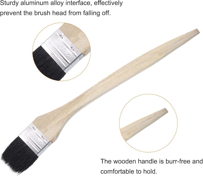 uxcell 2pcs Bent Radiator Paint Brush 2" Width Curved Wall Paint Soft Bristle - Image 5
