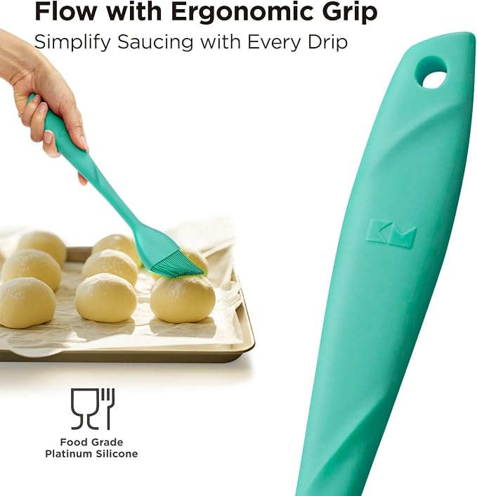 Kitchen Mama WaltzGrip Platinum Silicone Basting Pastry Brush: Set of 2 - Image 3