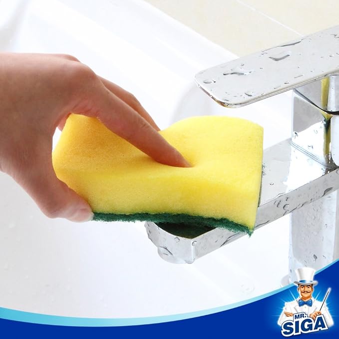 MR.SIGA Heavy Duty Scrub Sponge, Size:11 x 7 x 3 cm, 4.3" x 2.8" x 1.2" - Image 7