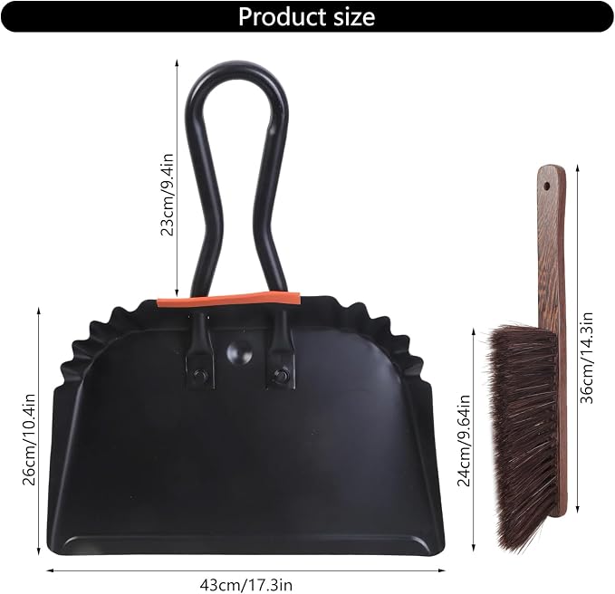 Metal Large Heavy Duty Dustpan and Broom Brush Set Handheld Tool Kits - Image 5
