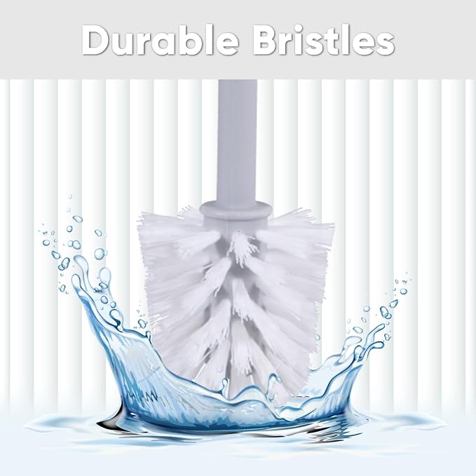 Superio Decorative Plastic Toilet Bowl Brush and Holder Set, Cleaner Scrubber - Image 3