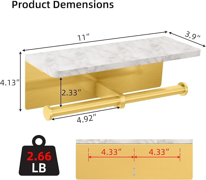 Brushed Gold Toilet Paper Holder - Image 6