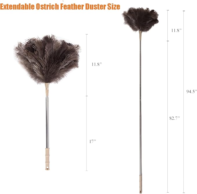 Extendable 94.5 Inch Ostrich Feather Duster - Image 2