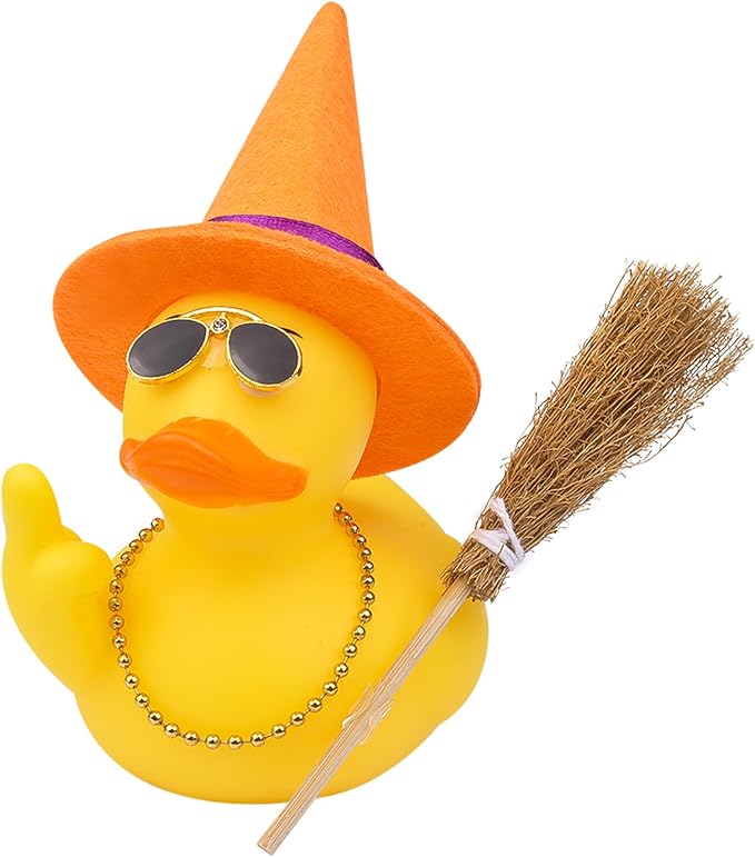 Halloween 3.15" Fun Rubber Duck Witch Duck Car Dashboard Decorations Halloween by CoFuBcad