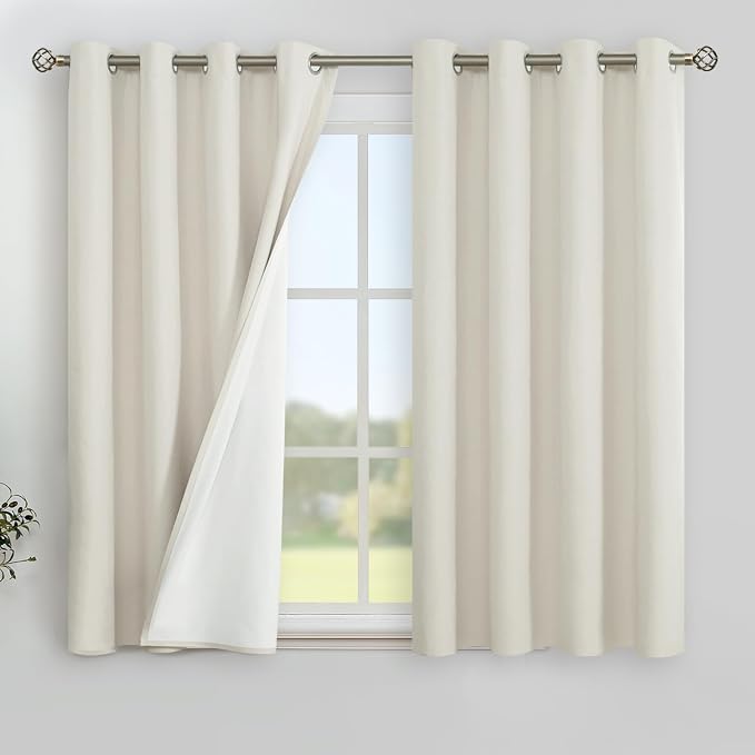 YoungsTex Linen Blackout Curtains 45 Inches Long by YoungsTex