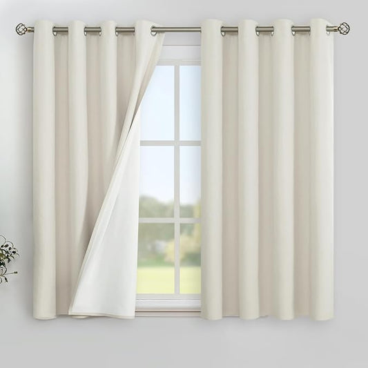 YoungsTex Linen Blackout Curtains 45 Inches Long by YoungsTex