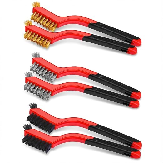 6-Pack Heavy-Duty Wire Brush Set, Rust Removal & Deep Cleaning by Unknown