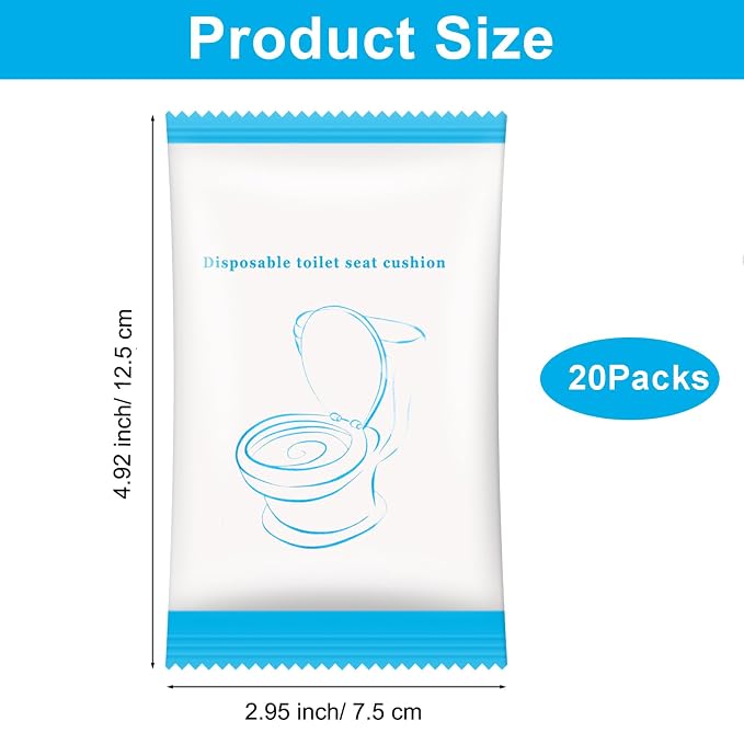 20 Pack Disposable Toilet Seat Cover Waterproof Non-Woven Fabric, Disposable - Image 2
