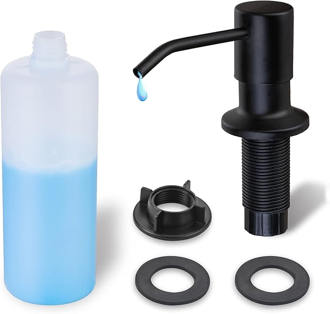 Built in Soap Dispenser for Kitchen Sink WEWE, Stainless Steel Matte Black in by WEWE