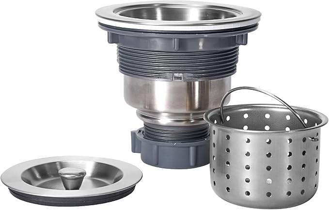 3-1/2 Inch Sink Drain Assembly Kit, Removable Deep Sink Strainer Basket by KONE