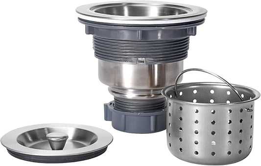 3-1/2 Inch Sink Drain Assembly Kit, Removable Deep Sink Strainer Basket by KONE