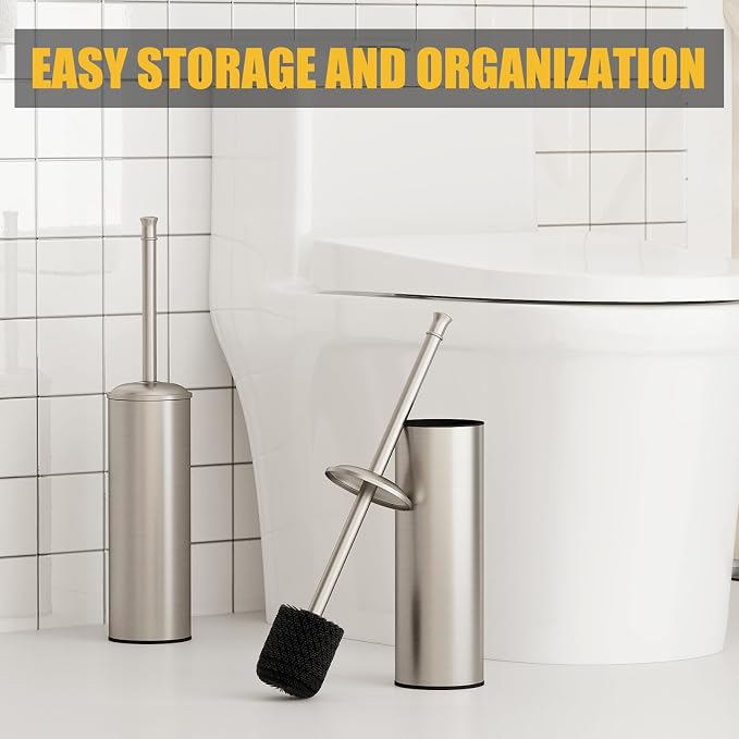 BESy Toilet Brush and Holder, Toilet Cleaner Bowl Set - Image 8