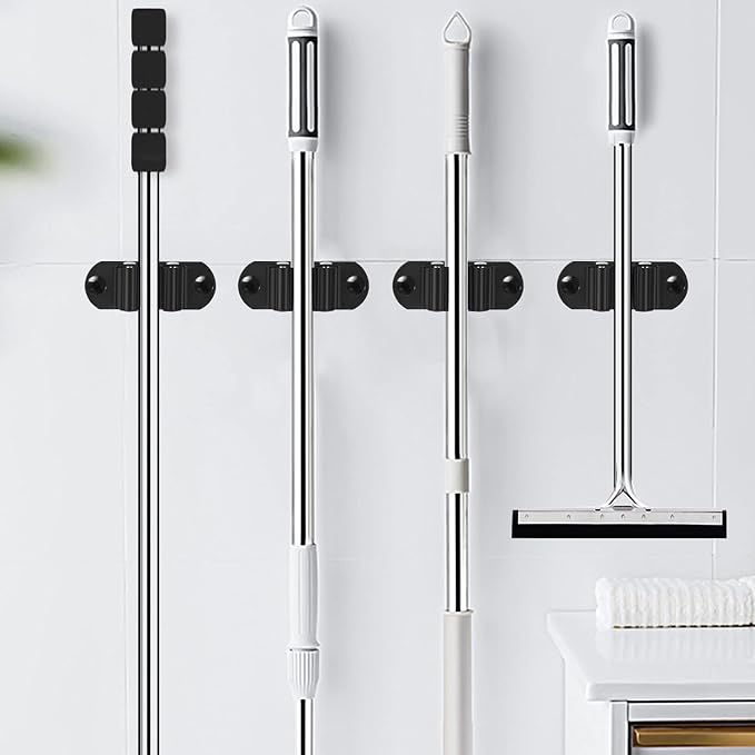 Mop and Broom Holder Wall Mount Heavy Duty Stainless Steel Wall Mounted Broom - Image 2
