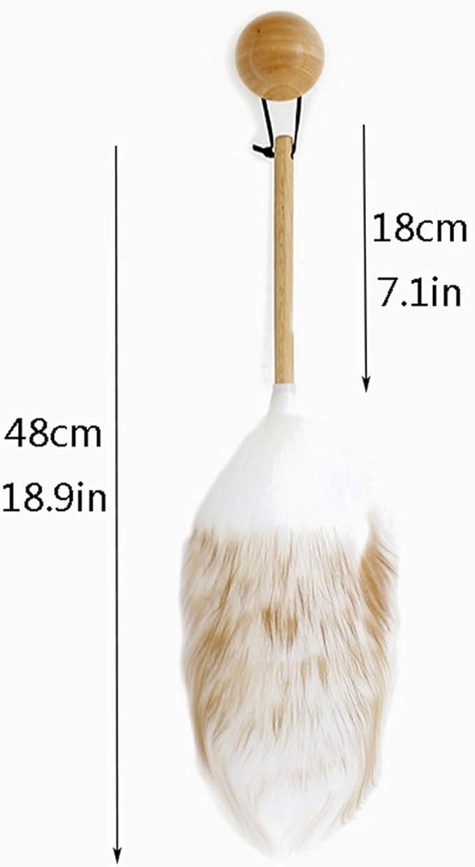 Lambswool Duster with Solid Wooden Handle, Good Grips, Anti-Static, Feather - Image 2