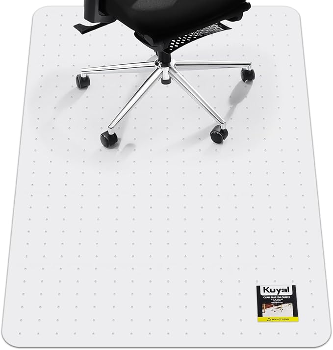 Kuyal Office Chair Mat for Carpet, 32x55 Clear Heavy Duty Computer Chair Mat by Kuyal