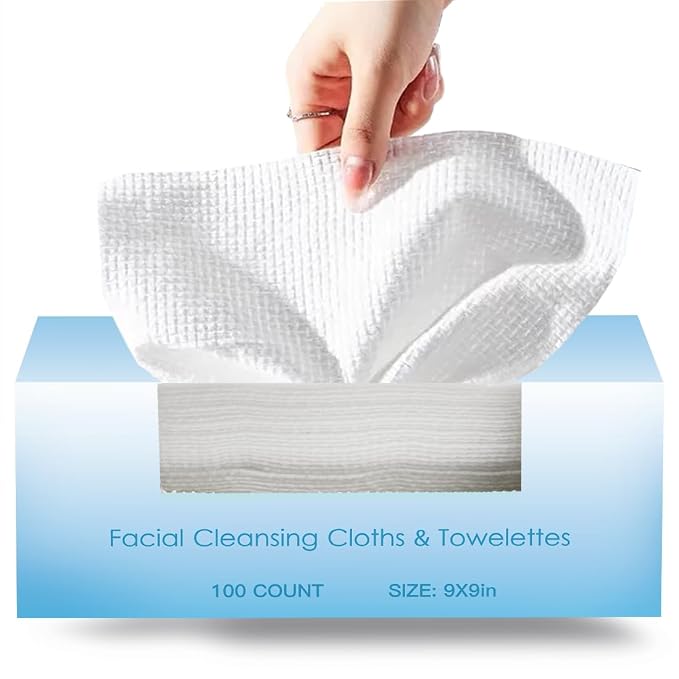100 Pcs-Disposable Face Towels, Disposable wipe，Facial Cleansing Cloths & - Image 8