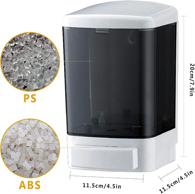 Manual Soap Dispenser 33.8oz / 1000ml Kitchen Bathroom Wall Mounted Commercial - Image 3