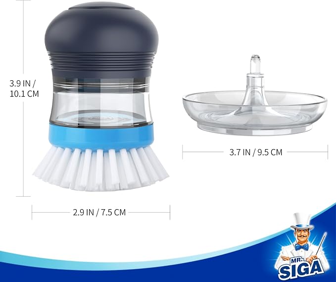 MR.SIGA Soap Dispensing Palm Brush Storage Set, Kitchen Brush - Image 6
