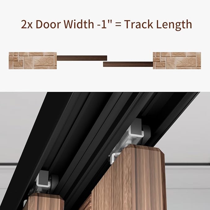Heavy Duty Bypass Sliding Closet Door Track Hardware 84", 7 FT Aluminium Pocket - Image 6