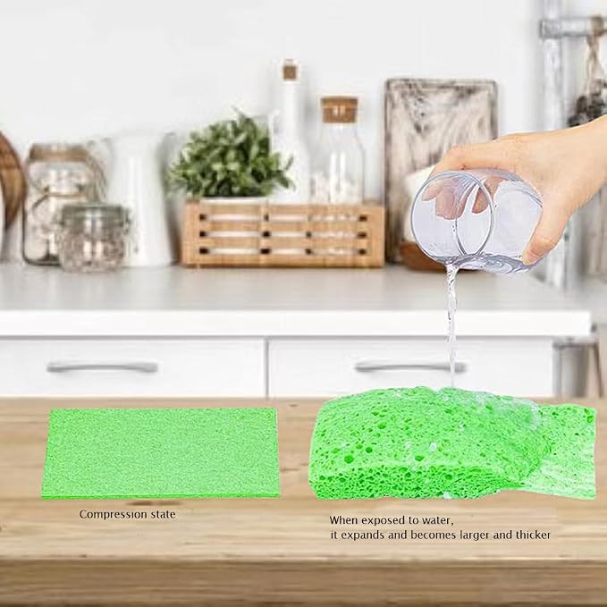 Cellulose Sponges, Heavy Duty Scrub Kitchen Sponge, Compressed Cellulose Sponges - Image 2