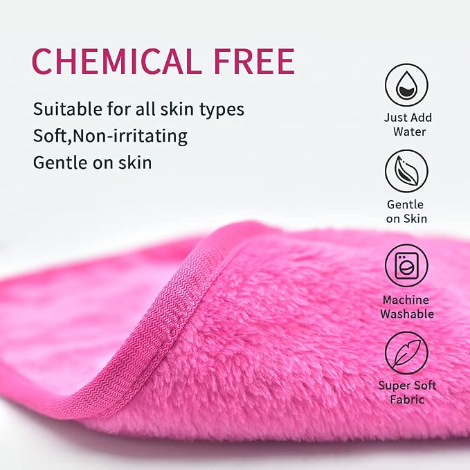 UWEME Makeup Remover Cloths 4 Count: Microfiber Reusable Fast Drying Washcloth - Image 6