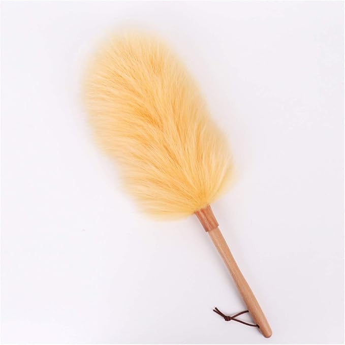 Pure Lambs Wool Duster with Wood Handle, Fluffy Lambswool Duster, Thicken by Unknown