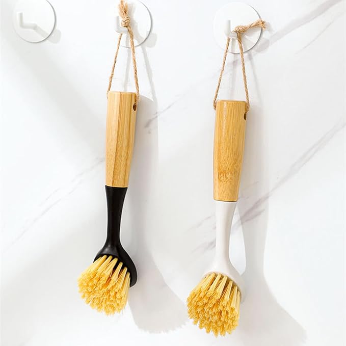 2 Pack Kitchen Dish Brush Grill Brush+Reusable Rubber Gloves, Kitchen Cleaning - Image 5