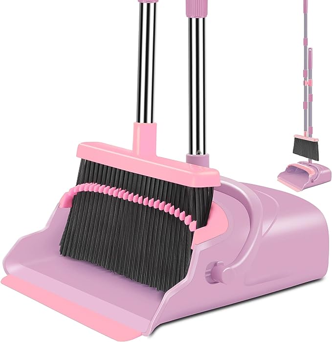 kelamayi Broom and Dustpan Set for Home, Indoor&Outdoor Sweeping, Stand Up by Kelamayi