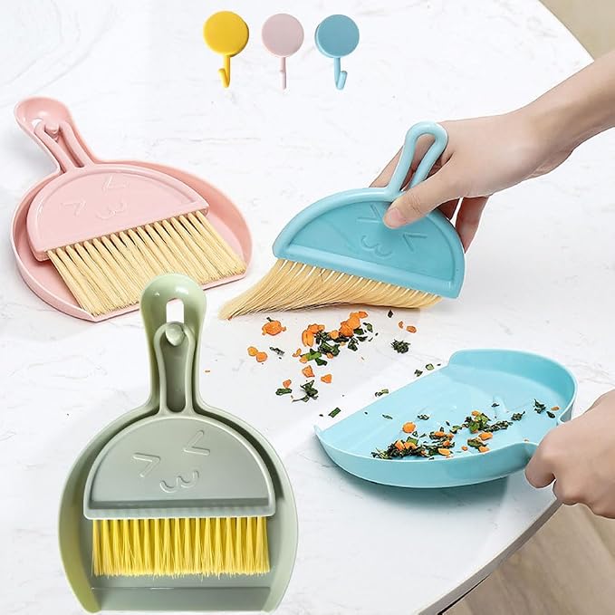 3 Pcs Mini Broom and Dustpan Set, Small Hand Broom and Dustpan Cleaning Cloths - Image 4