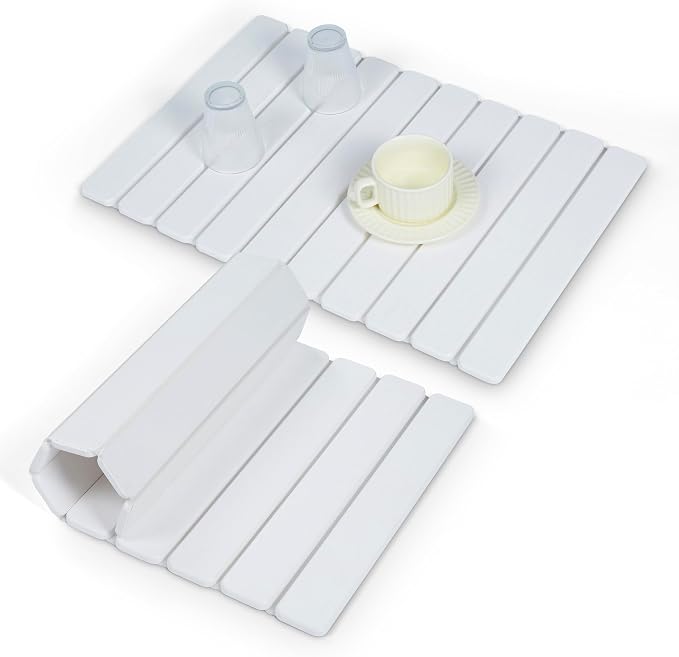 Stone Drying Mat for Kitchen Counter, Rolling Design, Quick Dry for Dishes by Uptimaz