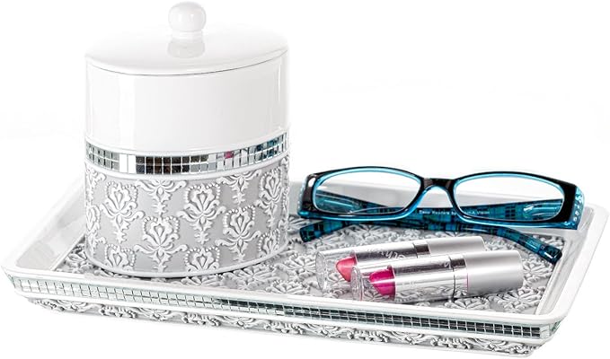 Creative Scents Mirror Damask Qtip Holder - Image 4