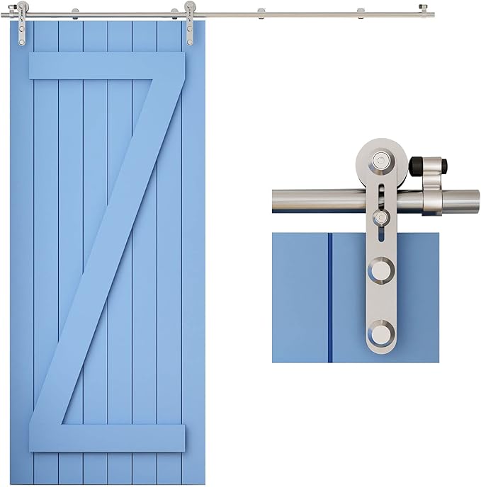 TSMST 6.6FT Sliding Barn Door Hardware Kit, Stainless Steel Heavy Duty Sturdy by TSMST