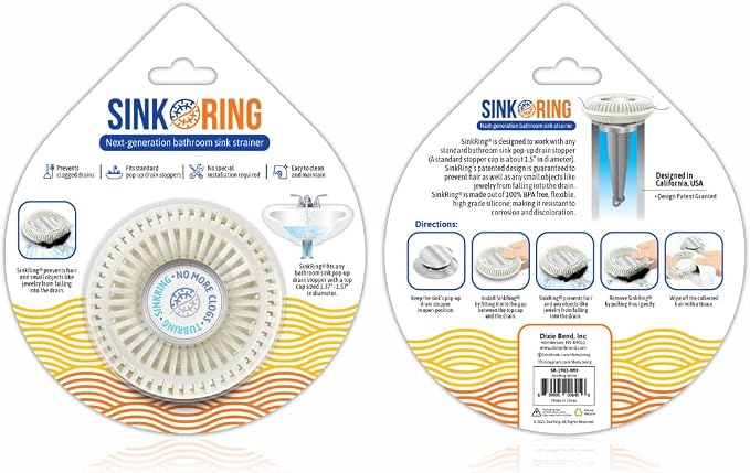 Bathroom Sink Hair Catcher for Pop-Up Drain – SinkRing 1.57" Precision Strainer - Image 6