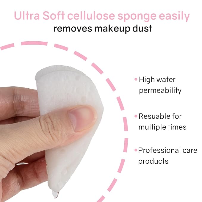 50-Count Heart Shape Compressed Facial Sponges, 100% Natural Cellulose Face - Image 4