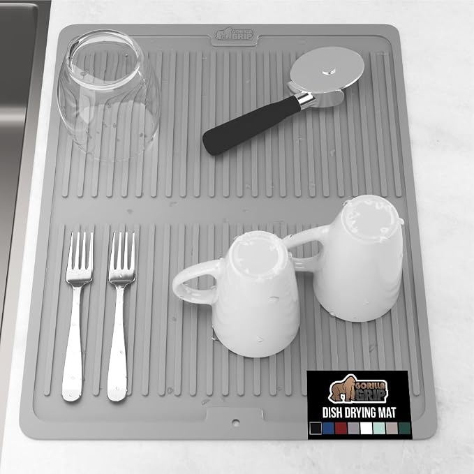GORILLA GRIP 100% BPA-Free Patented Silicone Dish Drying Mat by GorillaGrip