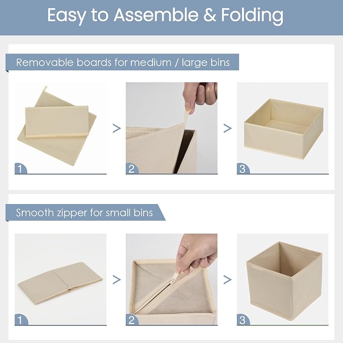 Criusia Drawer Organizer Clothes, 16 Pack Underwear Drawer Organizers, Foldable - Image 5