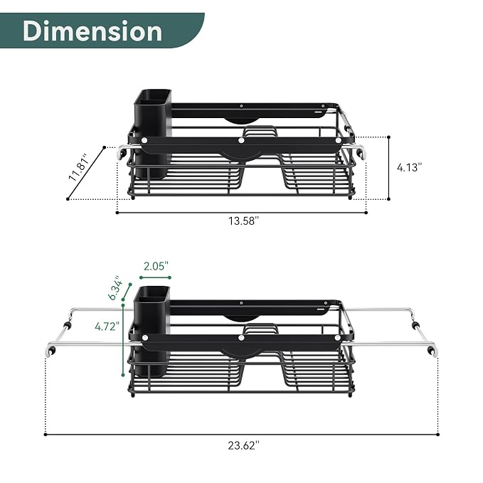Over the Sink Dish Drying Rack, In Sink Dish Drying Racks, Expandable Dish Rack - Image 7