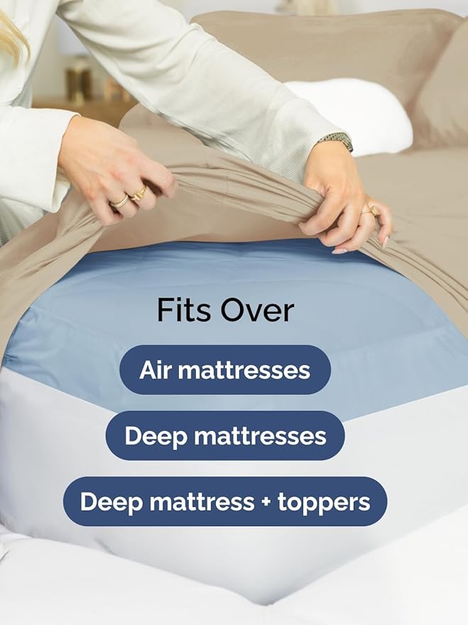 Extra Deep Twin XL Sheet Set - 4 Piece Breathable & Cooling Sheets - Hotel Luxury Bed Sheets Set - Easy & Secure Fit - Soft, Wrinkle Free & Comfy Sheets Set - Cream Sheet Set with Extra Deep Pockets