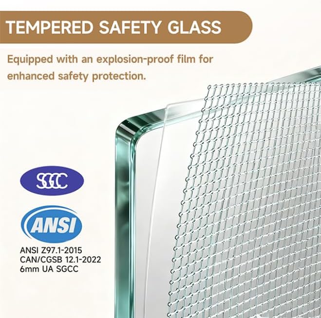 Frameless Shower Door ，1/4" Clear Tempered Glass Shower Screen - Image 3