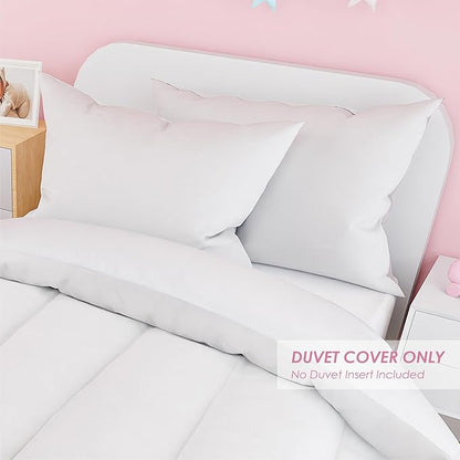 SANDJEST White Duvet Cover Sets Full Size for Kids Boys Girls, Incude 1 Polyester Comforter Cover 80x90 Inches and 2 Pillowcases 20x26 Inches, Comforter Not Included, Gift for Christmas Birthday