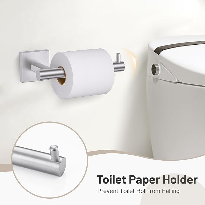 Towel Ring Set 4 Piece Bathroom Hardware Set Includes Towel Ring 2 Towel Hooks - Image 4