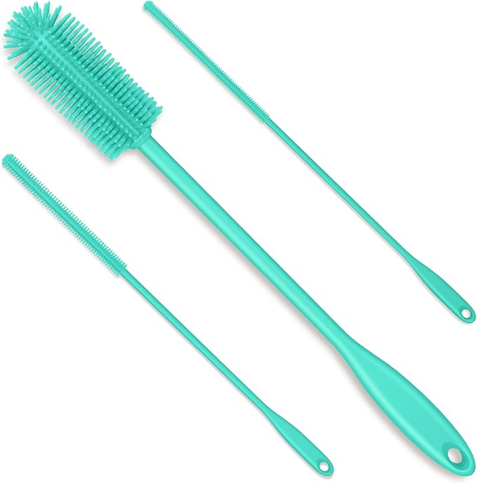 3-in-1 Silicone Bottle Brush and Straw Cleaning Brush Set, Water Bottle Cleaner by Purtribe