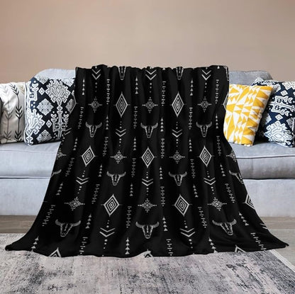 Southwest Blanket, Soft Native Tribal Vintage Abstract Ethnic Pattern Blanket Ethnic Aztec Print Throw Blanket for Couch Sofa 30"x40"