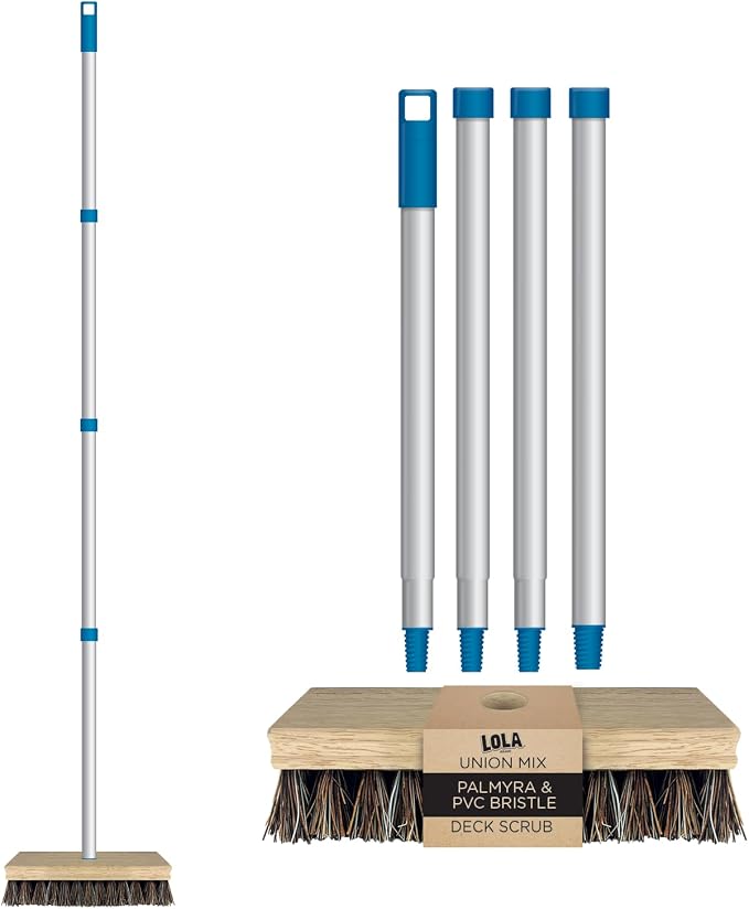 LOLA Heavy-Duty Deck Scrub Brush, Removes Dirt & Grime from Patios, 1 CT by LolaProducts