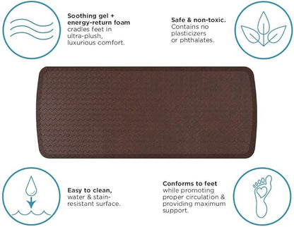 GelPro Elite Premier Gel & Foam Anti-Fatigue Kitchen Floor Comfort Mat, 20" x 48", Basketweave Truffle
