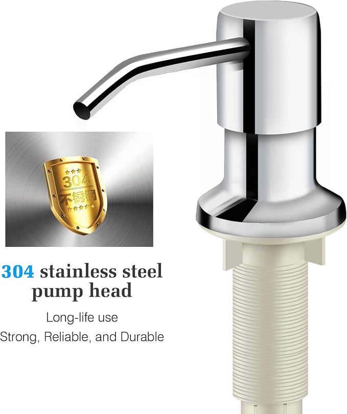 Soap Dispenser for Kitchen Sink and Extension Tube Kit, Stainless Steel - Image 4