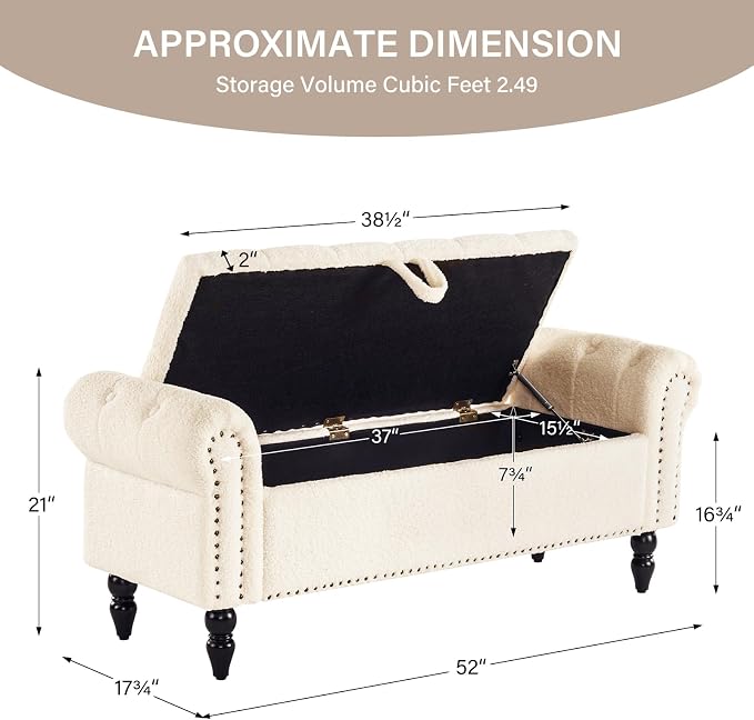 Furnimart Storage Ottoman Bench - Image 2
