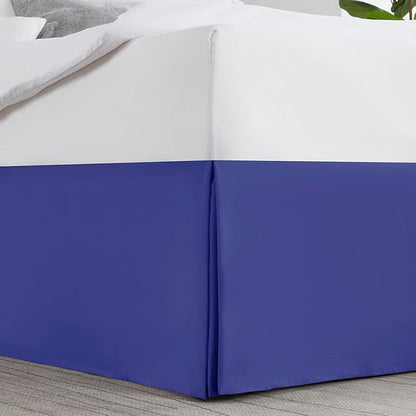 Nestl Royal Blue Twin Bed Skirt - Twin Size Bed Skirt 14 Inch Drop - Brushed Microfiber Bed Skirts - Hotel Quality Pleated Bed Skirt - Shrinkage & Fade Resistant